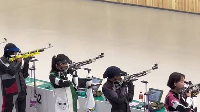#亚运会团体气步枪决赛 

中国队女子10米气步枪团体决赛夺金