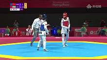 程凯在男子58kg跆拳道中1比2惜败四分之一决赛