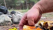 肉沫烤肉卷饼#露营报告 #野营 #户外 #户外美食