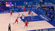 亚运会男篮半决赛！第三节开始赵睿面对三人防守突破上篮得分！