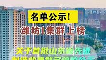 名单公示！潍坊1集群上榜 名单公示！潍坊1集群上榜#潍坊