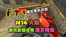 CF手游:好一个遥遥领先，M14火焰，英雄级都羡慕的紫武，自带消灭特效！