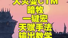 大灾变魔兽世界4.3 CTM暗牧一键宏天赋手法输出极限教学 #魔兽世界 #暗牧一键宏