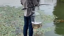 一边钓鱼一边打氧，这钓鱼佬真聪明