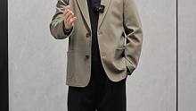 胖子穿毛呢西服是真的比瘦子好看，不接受任何反驳  #胖男生穿搭   #轻熟穿搭   #毛呢西服