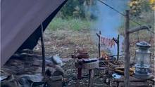 自制挂架烤五花#露营报告 #野营 #户外