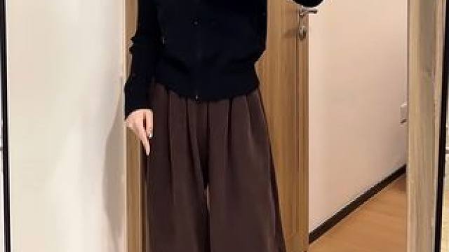 舒服到不想脱下来的美拉德色系山本裤，只显裤型不显腿型，加绒加厚还那么显瘦#158小个子穿搭 #小个子