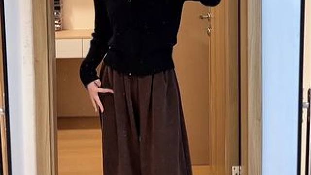 一条舒服到根本不想脱的山本裤，只显裤型不显腿型的，巨显高显瘦#158小个子穿搭 #慵懒风 #小个子女