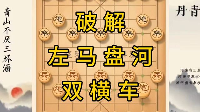 河南省冠军黄丹青讲棋，象棋怎么学，象棋教学，破解左马盘河，将军拉下马，讲解棋理，系统学习象棋。