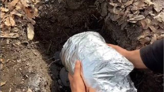 大饼卷地坑鸡#露营报告 #露营美食报告