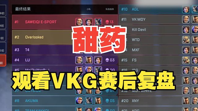 [APEX]甜药观看VKG赛后复盘！锐评弹幕“董哥刚来的时候夸的一堆，现在有点不合适的时候又骂的一堆