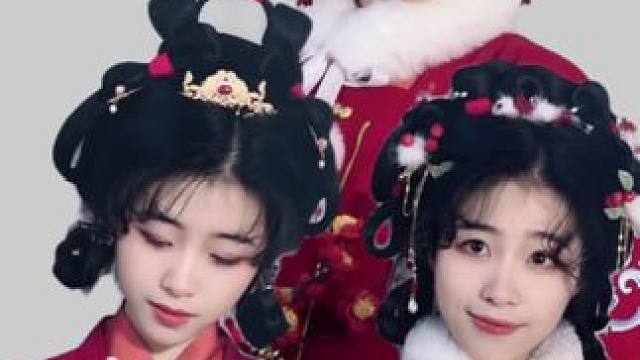 一天三发型 主打的一个忙碌#公主们快来学新年发型 #汉服发型教程 #国风 #手残党也能学会的发型 #