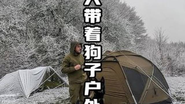雨雪天带着狗子前往野外露营 烹饪 过夜 #雪中露营 #野外生存 #荒野生存 #野外露营 #助眠