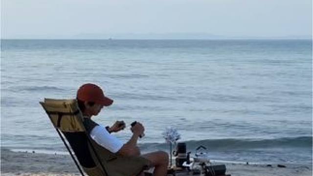 海边香蕉奶咖#露营报告 #户外 #野营 #露营咖啡报告