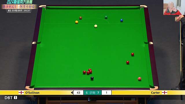 罗尼·奥沙利文VS阿里·卡特 2024大师赛 第二阶段 光头强 下