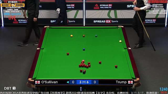 罗尼·奥沙利文VS贾德·特鲁姆普 2024世界大奖赛 第二阶段 马惠明 上
