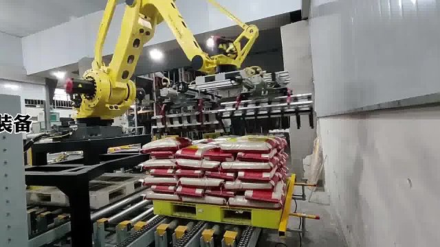 本森大米粮食发那科码垛机器人自动化生产线