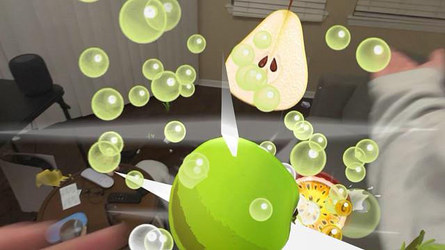 想不到吧！Vision Pro将水果忍者给空间化了！！！