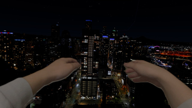 Vision Pro将星空和城市搬到了我家里！我整个人瞬间原地升华了！