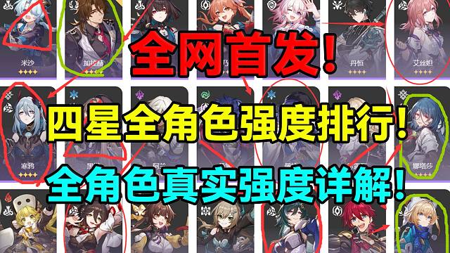 全网首发！2.0四星全角色强度排行！全角色真实强度详解【崩坏：星穹铁道】