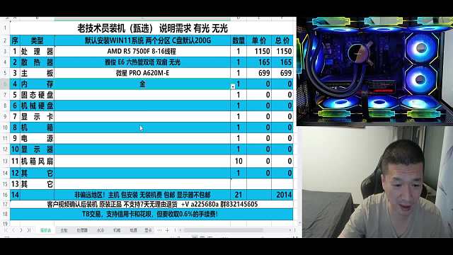 AMD 7500F 6750ARG 配置方案