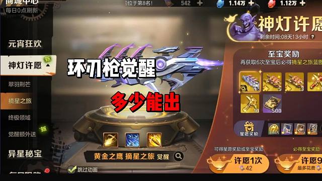 环刃枪觉醒多少能出