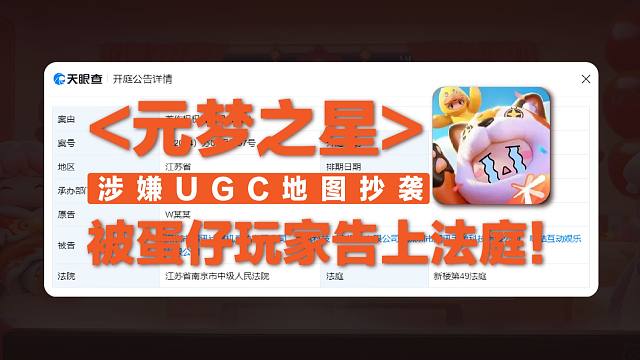 被蛋仔玩家告上法庭？元梦之星涉抄袭被起诉，5月开庭！因蓝地图被抄袭事件始末