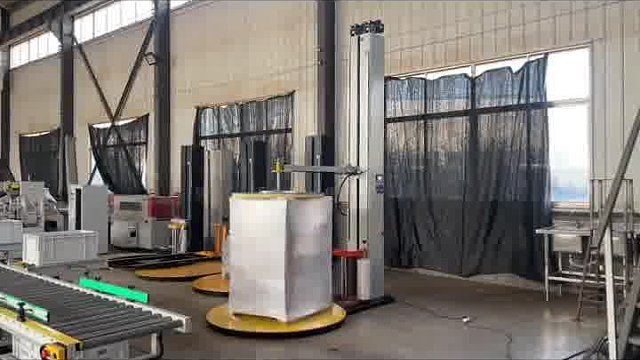 电动压顶立柱式托盘缠绕膜包装机