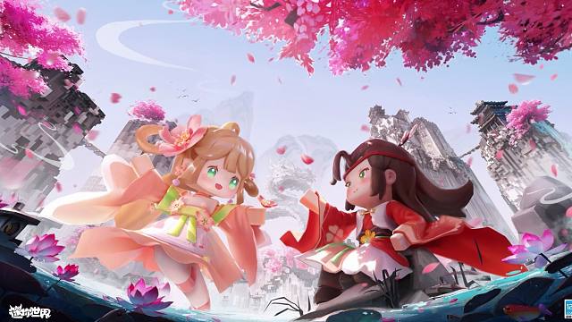 桃花依旧，不负春光，樱知意和春樱来啦#迷你世界