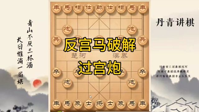 河南省冠黄丹青讲棋象棋怎么学反宫马破解过宫炮讲解棋理，系统学习关注不迷路，系统更新象棋教程