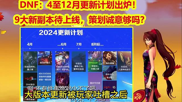 DNF：4至12月更新计划出炉！9大新副本待上线，策划诚意够吗？