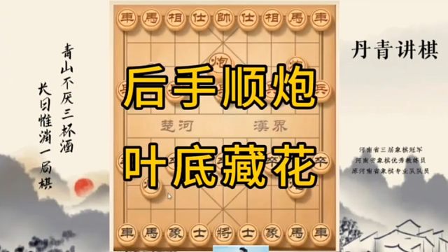 河南省冠黄丹青讲棋象棋怎么学后手顺炮叶底藏花讲解棋理，系统学习关注不迷路，系统更新象棋教程