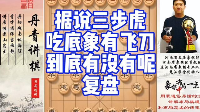 复盘:据说三步虎吃底象有飞刀？到底有没有飞刀呢？！如何快速提升象棋水平系统学棋？如何学习布局，中局，