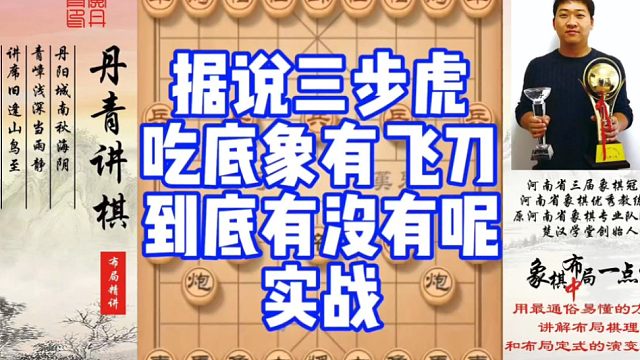 实战:据说三步虎吃底象有飞刀？到底有没有飞刀呢？！如何快速提升象棋水平系统学棋？如何学习布局，中局，