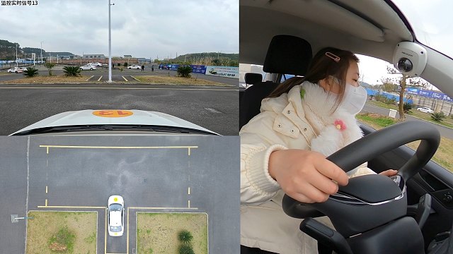 监控实拍科目二考试全过程，女生也能一把过