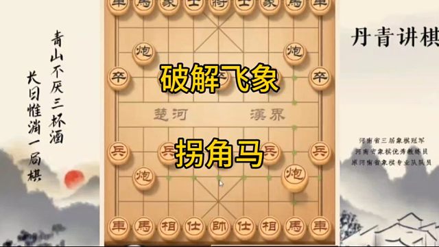 河南省冠黄丹青讲棋象棋教学破解飞象拐角马讲解棋理，系统学习关注不迷路，系统更新象棋教程