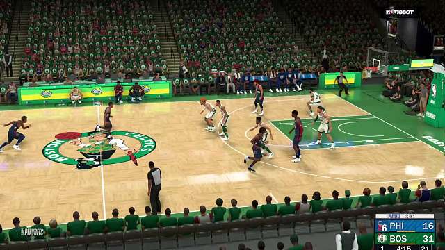 S8赛季 季后赛首轮-75人vs凯尔特人 56-72 上半场