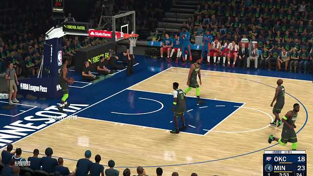 S8赛季 季后赛首轮G1-雷霆vs森林狼 60-63 上半场