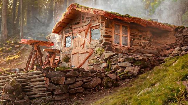 在荒野大山建造出小屋，继续将其装修完善，简直是太奢华了