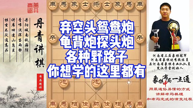 弃空头，鸳鸯炮，探头炮，龟背炮，对付各种野路子这里都有！如何快速提升象棋水平系统学棋？如何学习布局，