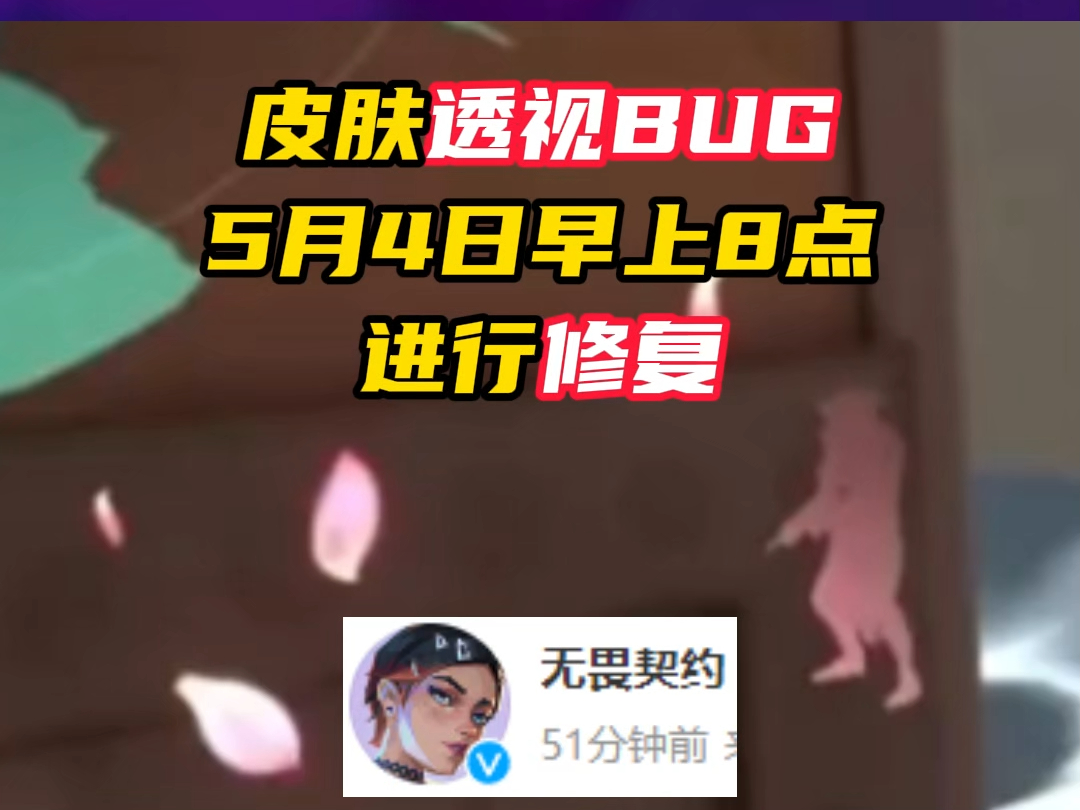 皮肤透视BUG，5月4日进行修复【无畏契约】