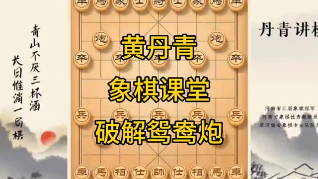 河南省冠军黄丹青讲棋象棋教学，复盘讲解，破解鸳鸯炮，讲棋理系统学象棋。