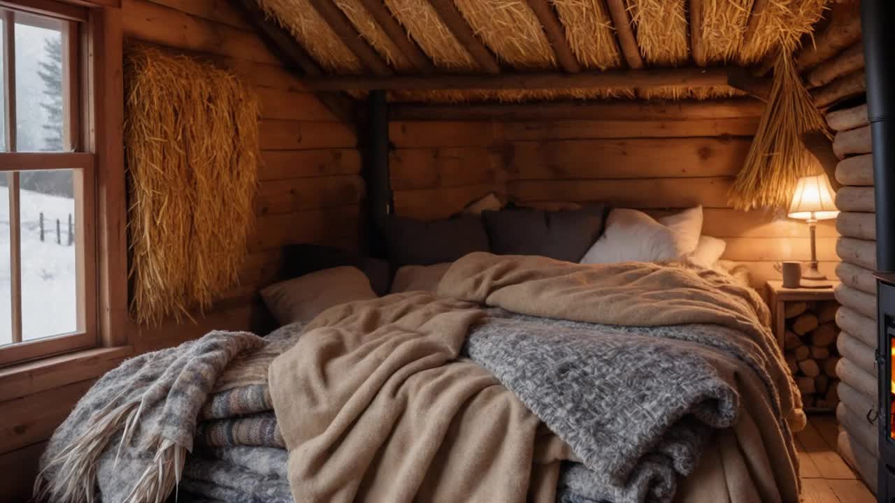 在农场的舒适小屋里，躲过一场暴风雪，巨大的风雪声，助眠氛围 #白噪音 #助眠声音 #睡眠音乐 #催眠