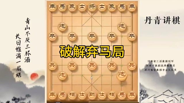 河南省冠军黄丹青讲棋象棋教学，破解弃马局，讲棋理系统学象棋。
