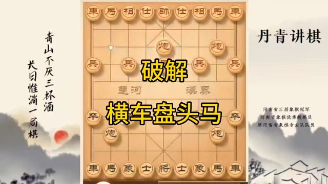 河南省冠军黄丹青讲棋象棋教学，破解横车盘头马，讲棋理系统学象棋。