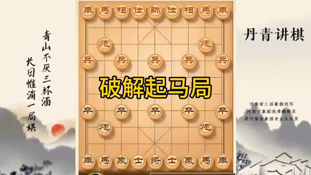 河南省冠军黄丹青讲棋象棋教学，破解起马局，讲棋理系统学象棋。