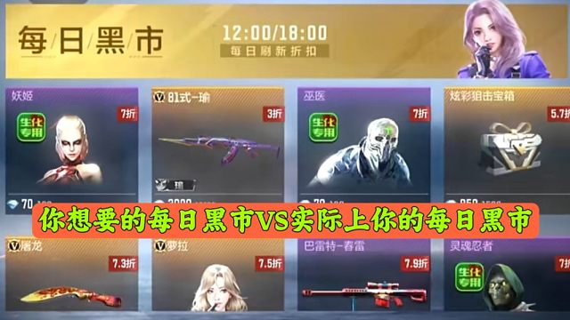 你想要的每日黑市VS实际上你的每日黑市
