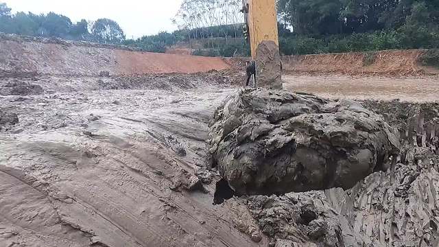 第四季。堤坝整完之后，我们现在开始清理池塘里面的泥巴。