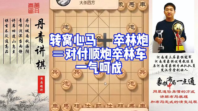 转窝心马➕卒林炮＝对付顺炮卒林车，一气呵成！值得学习！如何快速提升象棋水平系统学棋？如何学习布局，中