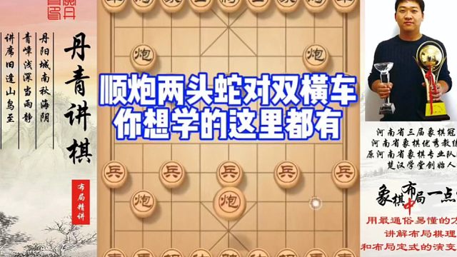 顺炮两头蛇对直横车，你想学的这里都有！如何快速提升象棋水平系统学棋？如何学习布局，中局，残局？少走弯